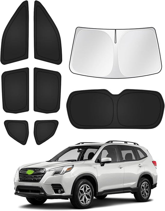Sunshades for 2025 2026 Subaru Forester Accessories Windshield Sun Shade Side Rear Window Shade Cover Sun Visor Shield Privacy Protection Keep Vehicle Cool Black 8PCS