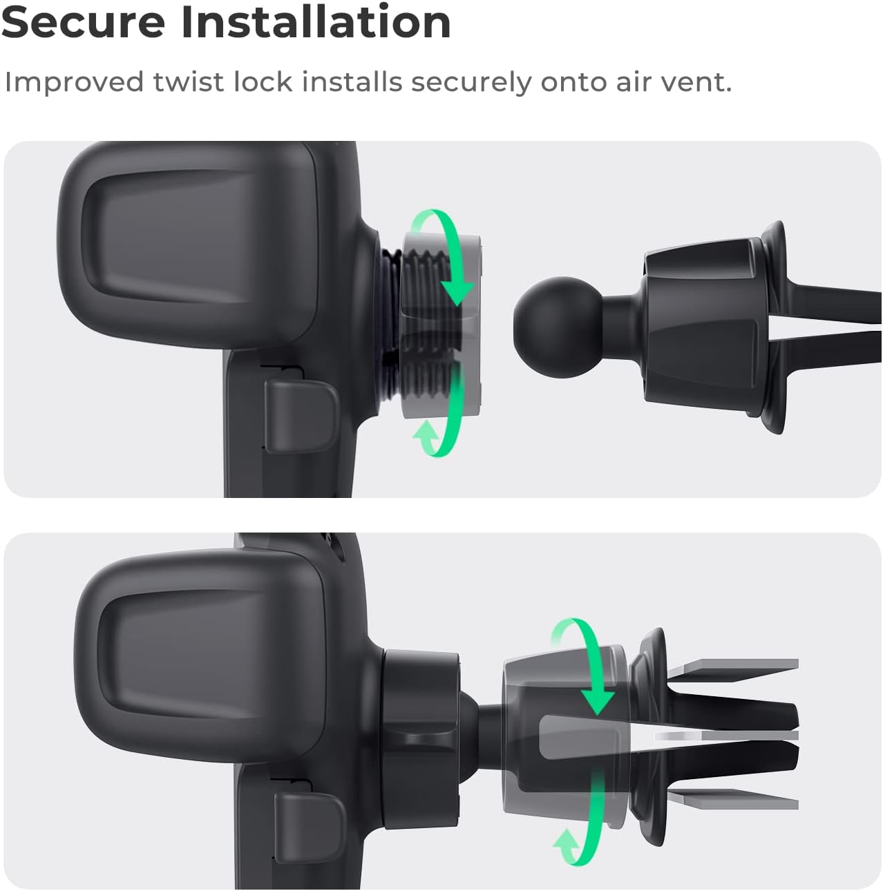 iOttie Easy One Touch Signature Air Vent & Flush Mount Combo - Universal Car Mount Phone Holder for iPhone, Google, Samsung, Moto, LG, and all other Smartphones