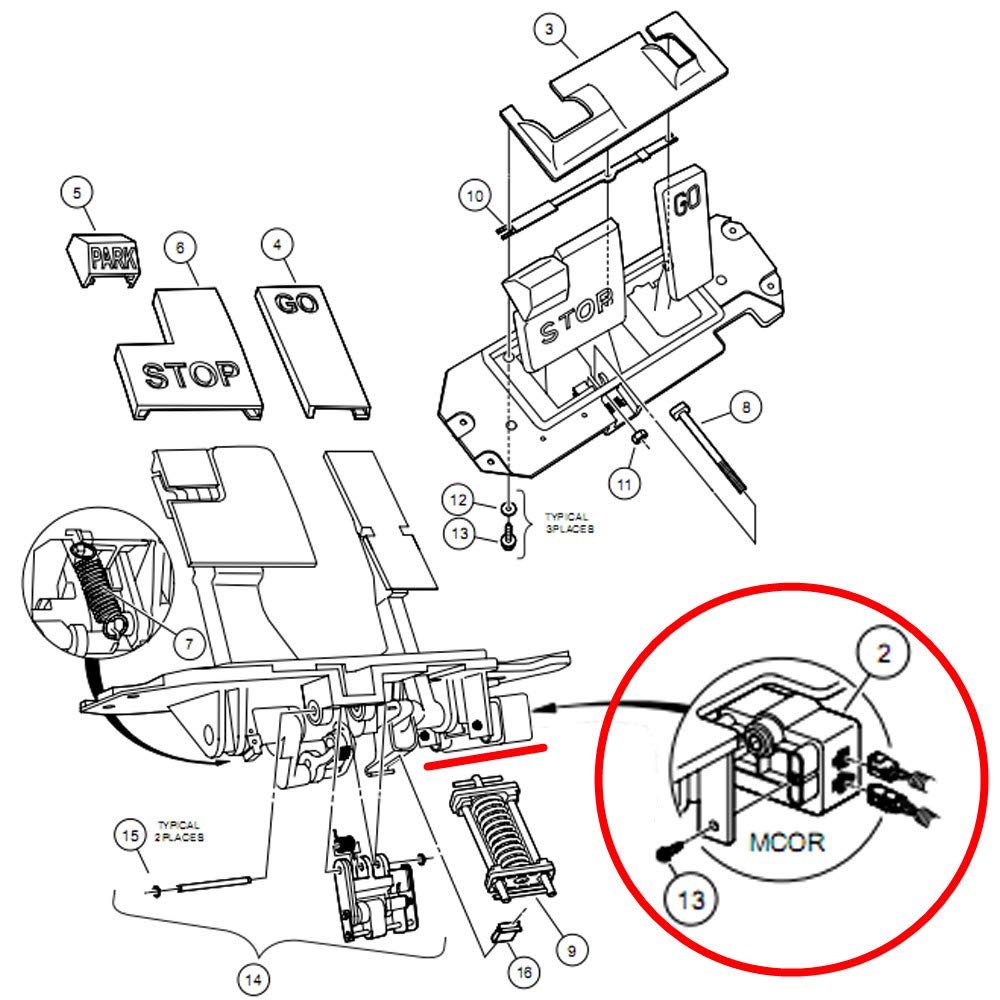 Golf Cart MCOR for Club Car DS & Carryall Golf Carts 2001-2011 MCOR1 Throttle Potentiometer MCOR Accelerator Replace OEM# 1021011-01