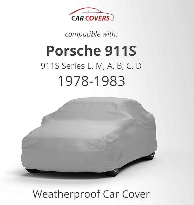 Car Covers Weatherproof Max Car Cover & Warranty Compatible with Porsche 1978-1983 911S Series L, M, A, B, C, D – Outdoor Cover Theft Cable Lock Car Accessories Better Than Waterproof