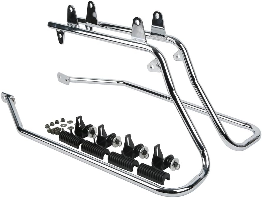 XFMT Vivid Black Motorcycle Saddlebags Hard Saddle Bags W/Chrome Conversion Bracket For Harley Softail Heritage Deluxe 1984-2017