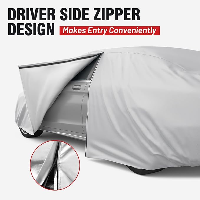 Favoto Car Cover Waterproof Outdoor - Custom Fit for Ford Mustang (1964-2024) All Weather with Reflective Stripe Snow Sun Dust UV Protection Full Exterior Cover