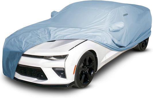 iCarCover Premium Car Cover for 2010-2024 Chevy Camaro LT, LS, RS, SS Heavy Duty Waterproof All Weather Automobiles Custom Fit Indoor Outdoor UV Snow Protection Covers with Straps and Bag