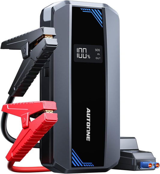 AUTOONE Car Jump Starter 5800A Battery Booster, Portable Battery Pack for All Gas 10L Diesel, 12V Jump Box with Smart Jumper Cable for Car Battery, Vehicle Lithium Starter, LCD Display, w/LED Light
