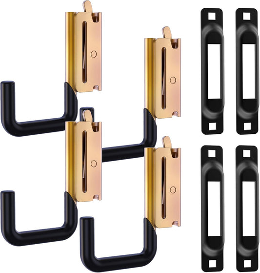 E Track Hook E Track Accessories ，E Track Accessories for Enclosed Trailer The dip molding Process is More Rust Resistant (4PCS E Track J Hooks+4PCS J Hooks Slot)