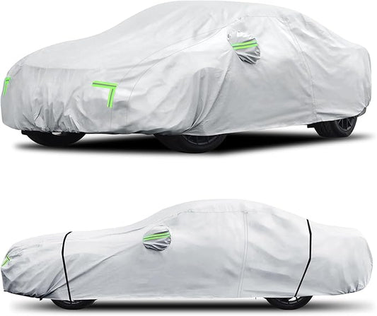 Car Cover Custom Fit for Ford Mustang 1994-2025,Chevy Camaro 2010-2025,6 Layers Truck Cover Waterproof All Weather for Automobiles,Outdoor Full Exterior Cover,Rain, Sun, Wind Protection,Silver