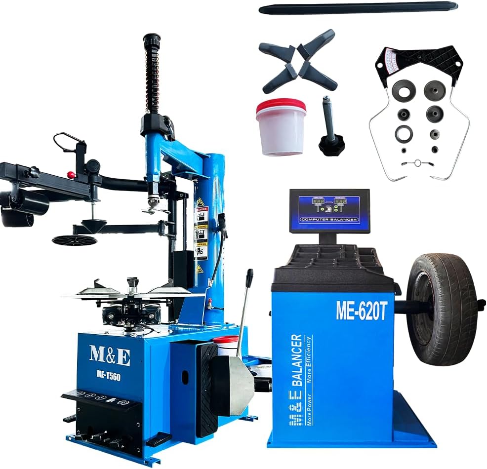 ME Tire Changer Machine Combo with Bead Blaster+Assist Arm Tire Machine and Balancer Machine Combo Tire Changer Wheel Changers