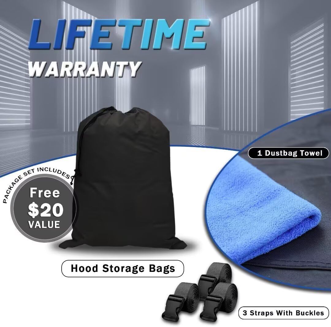 Ford F100 Truck Cover Custom Fit 1953-1983 Regular/Extended/Crew Cab Short/Long Bed(6.4'-8.5') with Door Zipper, 10 Layers Outdoor Pickup Truck Cover Waterproof All Weather, Wind Dust Sun Protector.