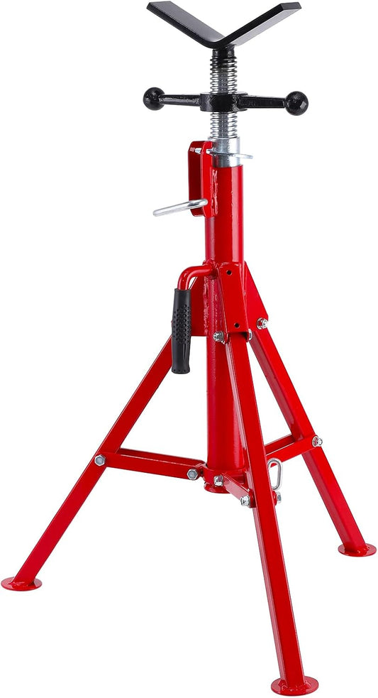 Towallmark V Head Pipe Jack Stand,28-52 Inch Adjustable Height,1/8"-12" Capacity, 2500 lb Load Capacity,Heavy Duty Carbon Steel Body, Steel Jack Stands with Portable Folding Legs