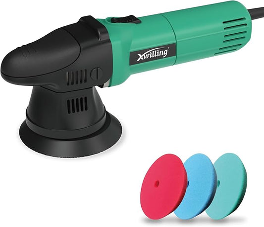 Buffer Polisher, 5-Inch 8MM Dual Action Random Orbital Car Polisher with 6 Variable Speed MAX5500 RPM, Car Detailing Kit for Car Detailing Polishing and Waxing