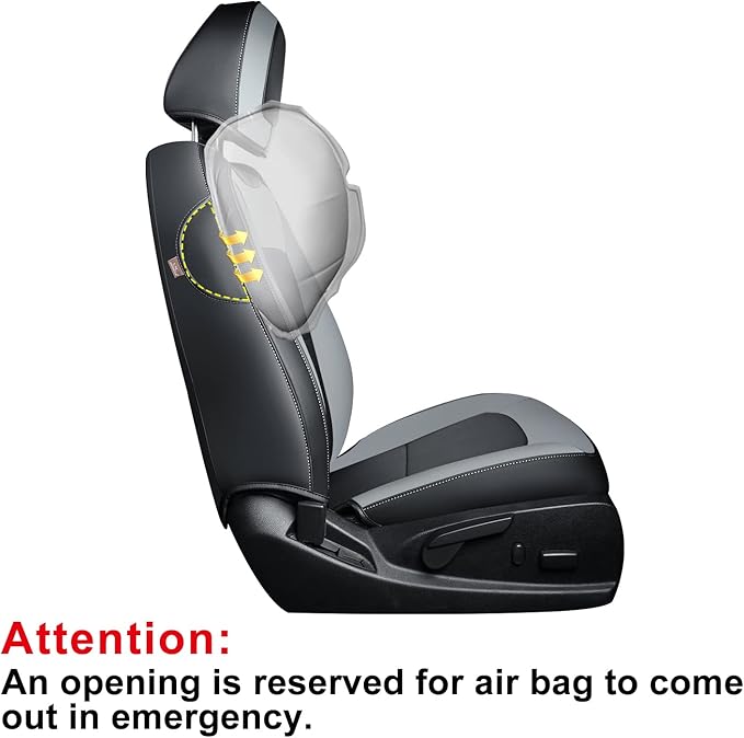 LUCKYMAN CLUB Chevy Colorado Seat Covers, fit for 2015-2022 Colorado Crew Cab Z71 LT ZR2 Work Truck with Faux Leather (Black&Gray)