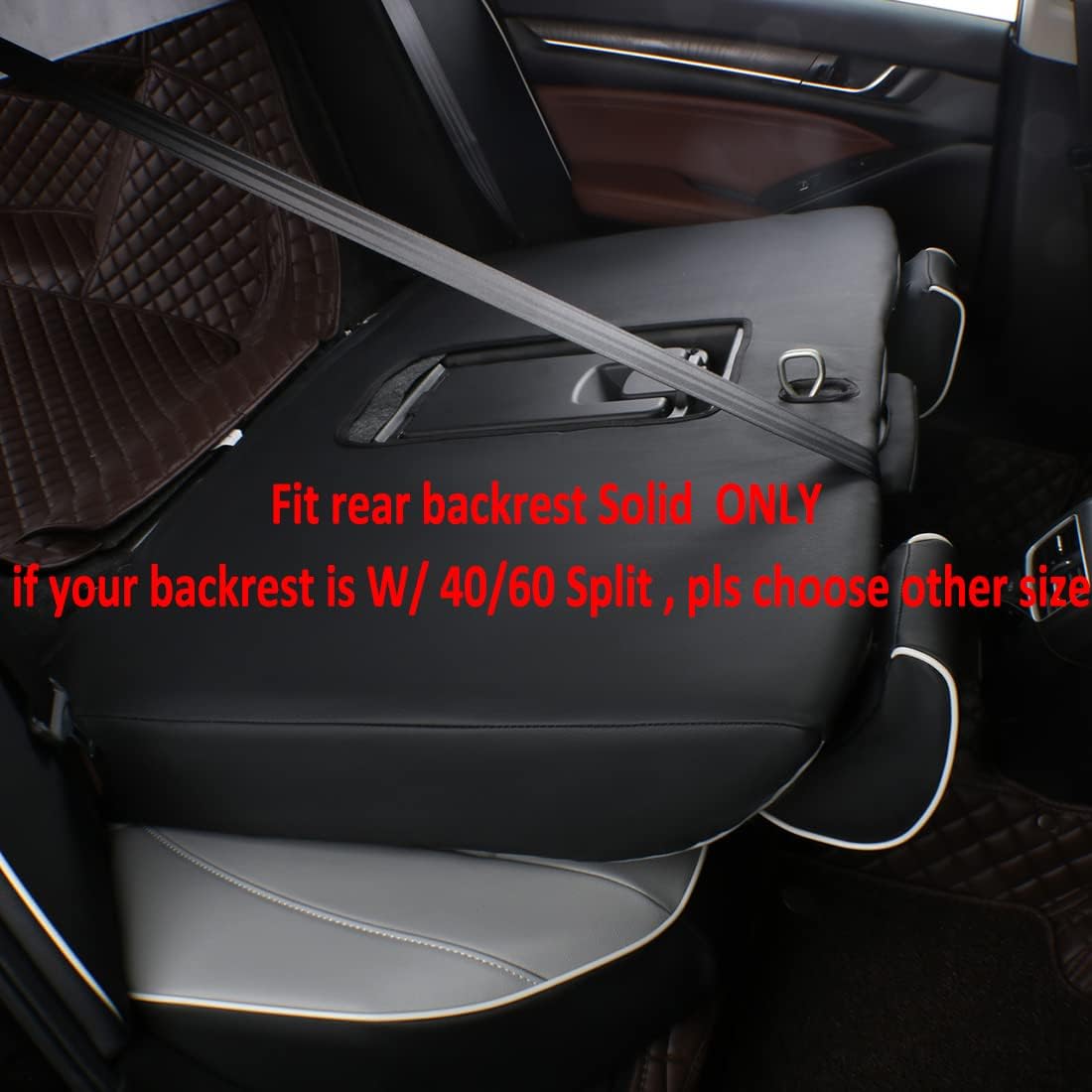 EKR Accord Seat Covers for Cars Honda Accord LX 2018 2019 2020 2021 2022(Rear Row W/Solid Backrest),Leather Seat Covers,Automotive Seat Covers,Car Seat Protector,Leather(Red)