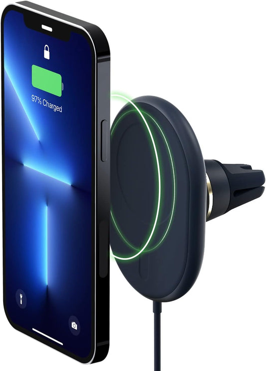 iOttie Velox Magnetic Wireless Charging Air Vent Car Phone Mount. Compatible with MagSafe iPhones including iPhone 12/13/14/15/16 Series (Car Charger Included)