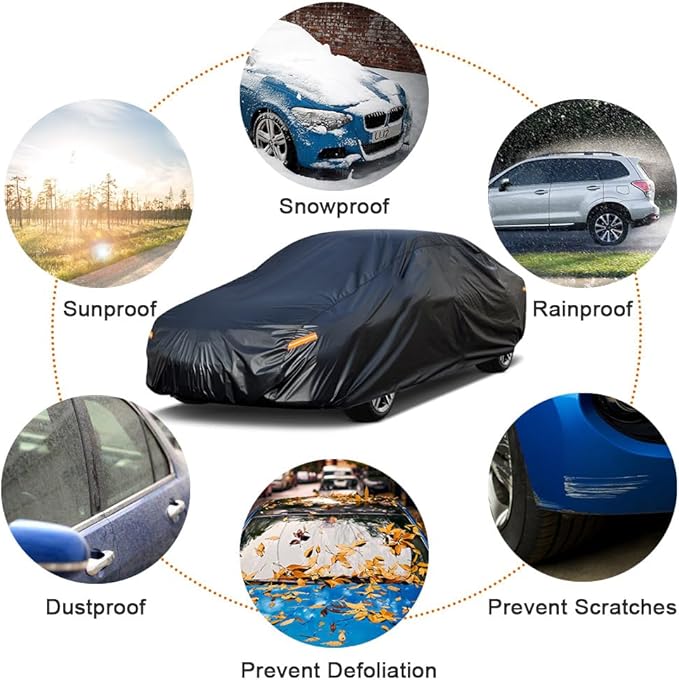 Kayme 7 Layers Car Cover Custom Fit for BMW 6 Series 640i 650i / 8 Series (2003-2025) Waterproof All Weather for Automobiles, Outdoor Full Cover Rain Sun UV Protection.Black