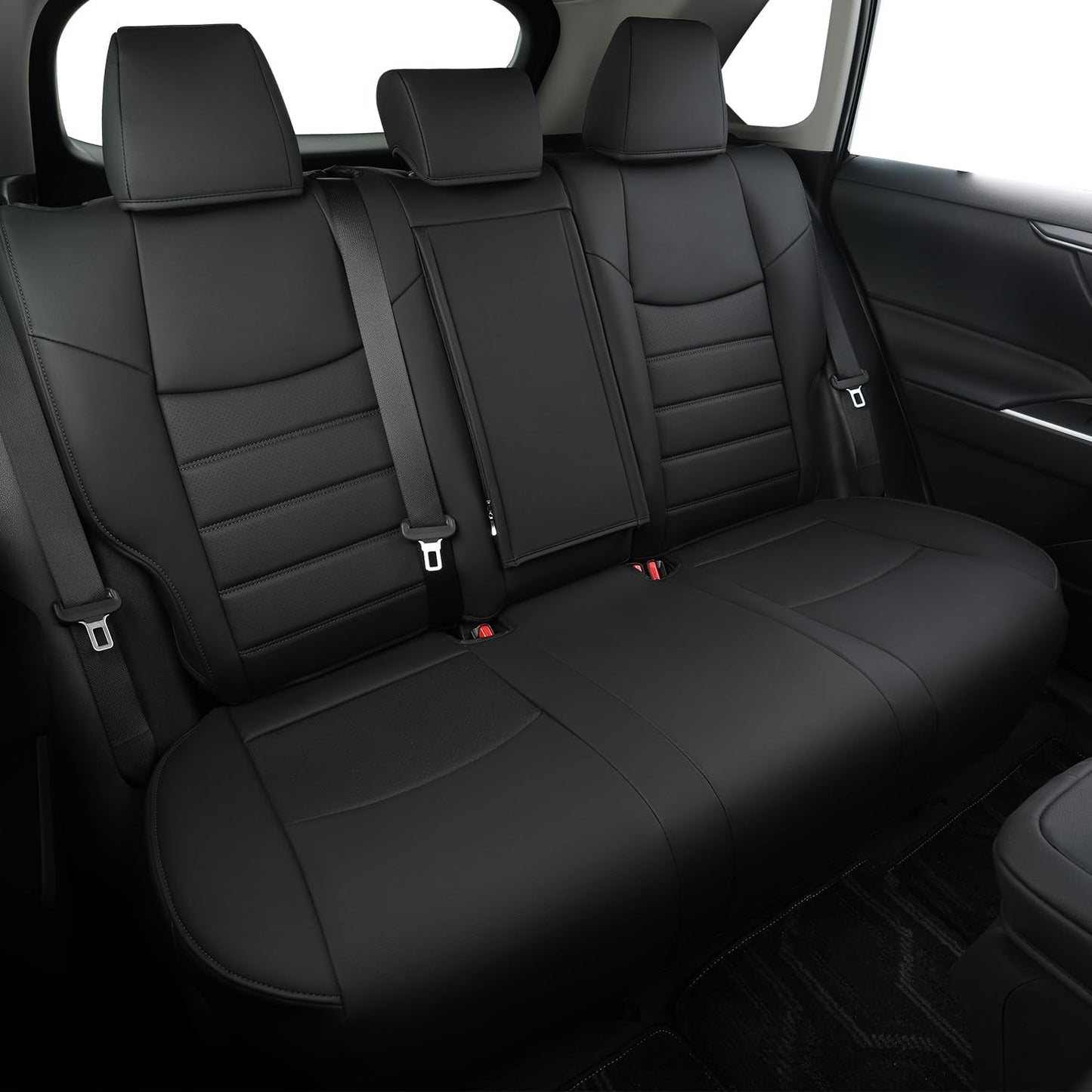 RISINGSTAR Rav4 Hybrid Seat Covers, fit 2019-2025 Toyota Rav4 Hybrid LE,XLE,Woodland Edition,XLE Premium,Limited, Not for XSE/SE/Plug-in(Black)