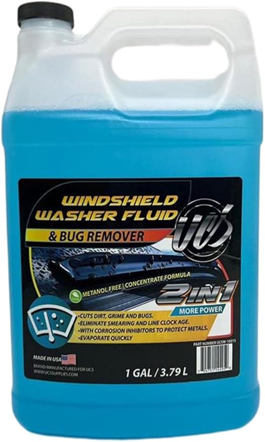 UCS 10015 2-In-1 Car Windshield Washer Fluid & Bug Remover 1 Gallon Ready to Use Pack of 1