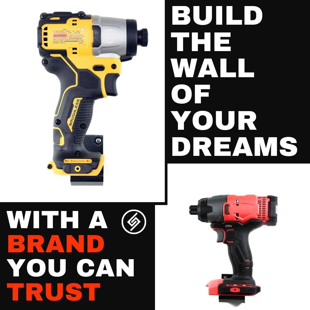 Spartan Mounts for Snap-On 14V Battery | Wall Display Hook Holder | Power Tool Storage | Blog DIY Craft Room | All Types | Strong Low Profile Bracket | Convenient Easy Access Garage Organization