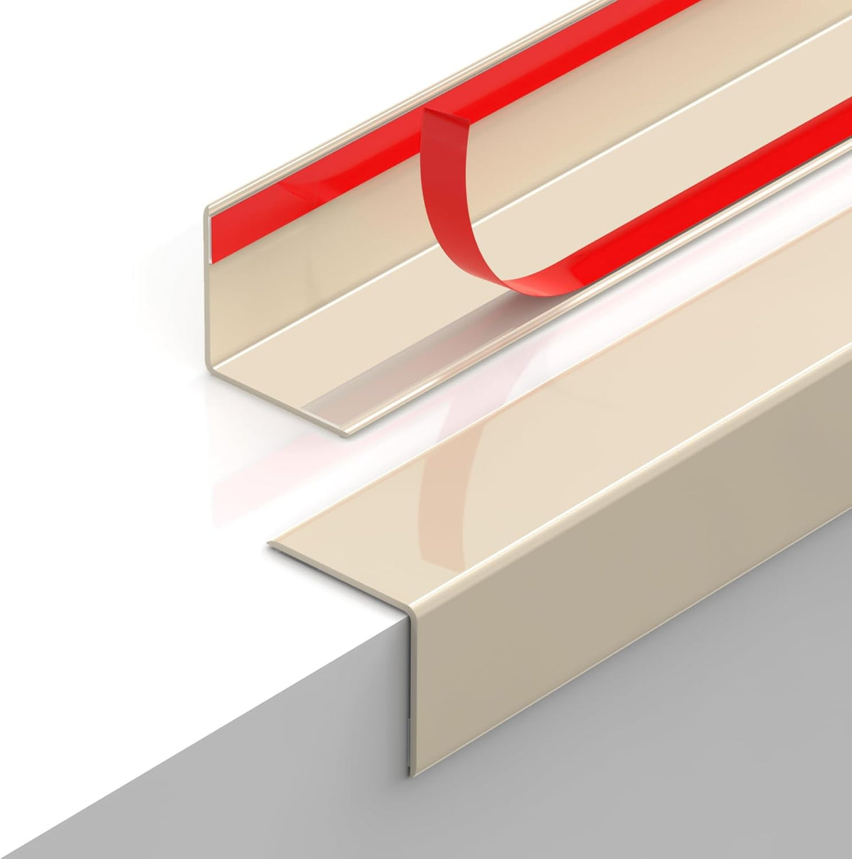 2PCS Wall Corner Protectors Guards - Self Adhesive Corner Protector & Corner Guards for Walls Edge Protection, Easy to Apply - No Tools Needed(Beige, 47.24"x1.18")