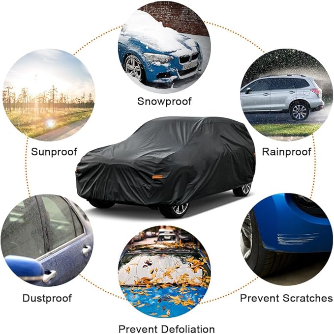 Kayme 7 Layers SUV Car Cover Custom Fit for GMC Yukon (1995-2025) Waterproof All Weather for Automobiles, Outdoor Full Cover Rain Sun UV Protection.