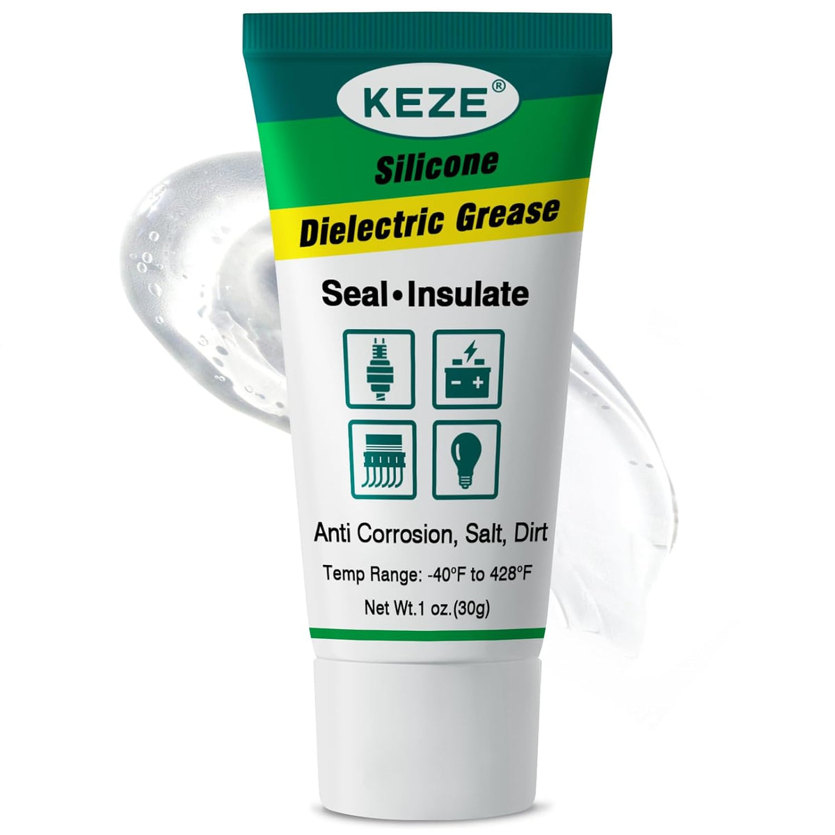 Keze Dielectric Grease for Electrical Connectors Automotive Marine Tune Up Dialectical Grease Spark Plug Boot Battery Terminal Electric Grasa Corrosion Salt Dirt Inhibitor, 1 Oz-1 Pack