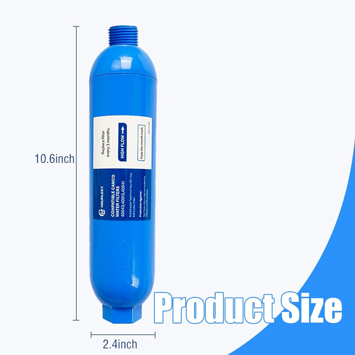 Hourleey 2 Pack RV Inline Water Filter, Reduce Bad Taste, Odors, Rust, Fluoride, Chlorine and Sediment in Drinking Water, Dedicated for RVs Campers