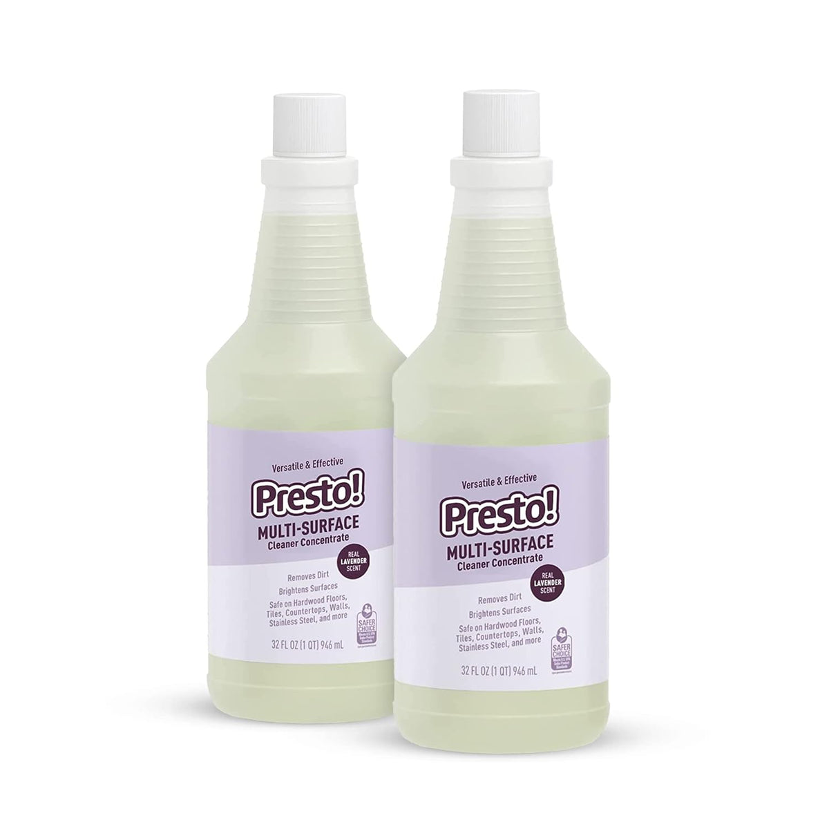 Amazon Brand – Presto! Multi-Surface Cleaner Concentrate, 2X Concentrated Formula, Lavender Scent, 32 fl oz (Pack of 2)