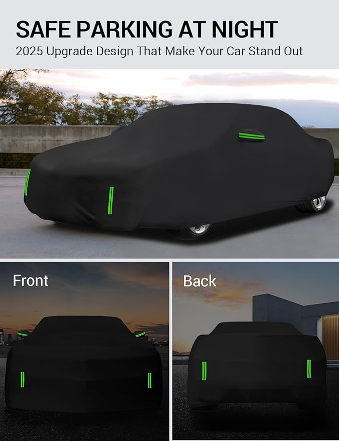 Proadsy 2025 Upgrade Car Cover for 2009-2024 2025 Kia Forte, Waterproof All Weather for Automobiles, Windproof Snowproof Rain Hail Sun UV Protection Full Outdoor Indoor Exterior Car Covers, Black