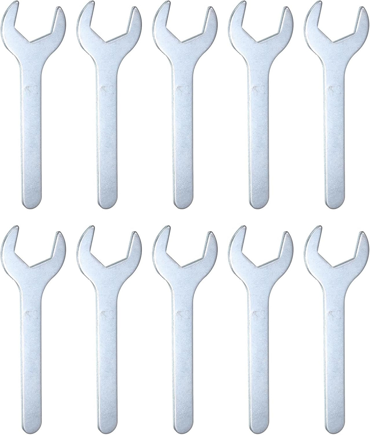 HARFINGTON 10pcs Small Wrench 27x140x2.6mm Metric U-Shaped Single Open Ended Spanner Super Thin Flat Head Galvanizing Wrench for Automotive Repair Furniture Assembly