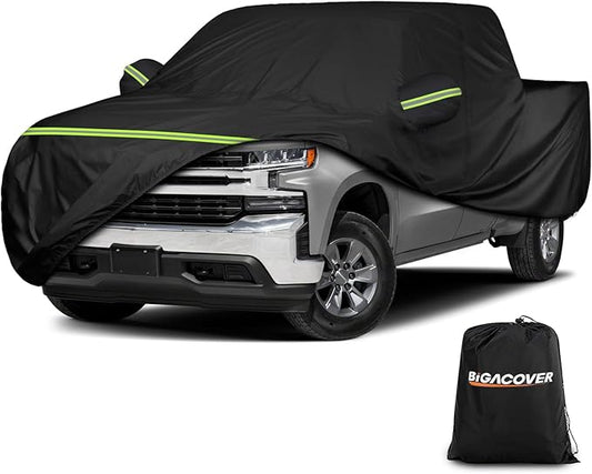 for Chevy Silverado 1500 Crew Cab 6.6 ft. Bed Truck Cover, Waterproof All Weather Car Covers with Zipper Windproof Heavy Duty Protection for 2000-2023 Silverado 1500/GMC Sierra 1500(UP to 241.7‘’L)