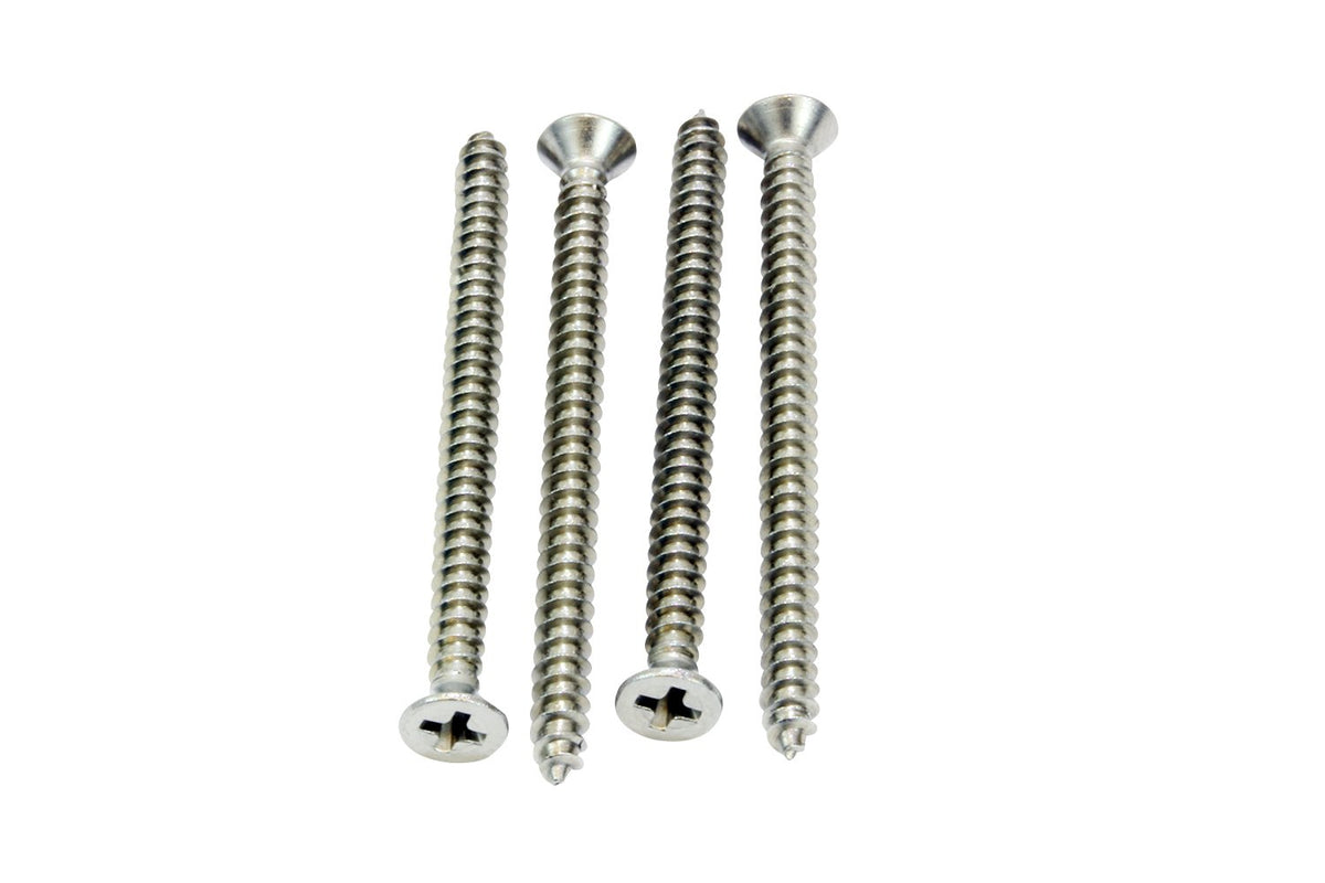 Bolt Dropper #4 x 1-1/4" Stainless Steel Flat Head Phillips Wood Screw, (100 pc), 18-8 (304) Stainless Steel Sheet Metal Screws - Type A Point, Plain Finish