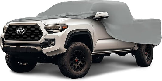 Car Covers Weatherproof Max Truck Cover & Warranty Compatible with Ford 2001-2019 F-150 Crew Cab, 5.5 with Camper Shell– Outdoor Cover, Prevents Theft with Cable Lock