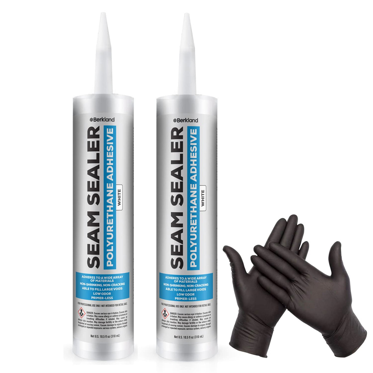 [2 Pack] Polyurethane Seam Sealer Automotive Compound Kit - Durable & Flexible Auto Body Filler - Seam & Joint Compound for Bare or Painted Surfaces - Automotive Seam Sealer White - RV Roof Sealant