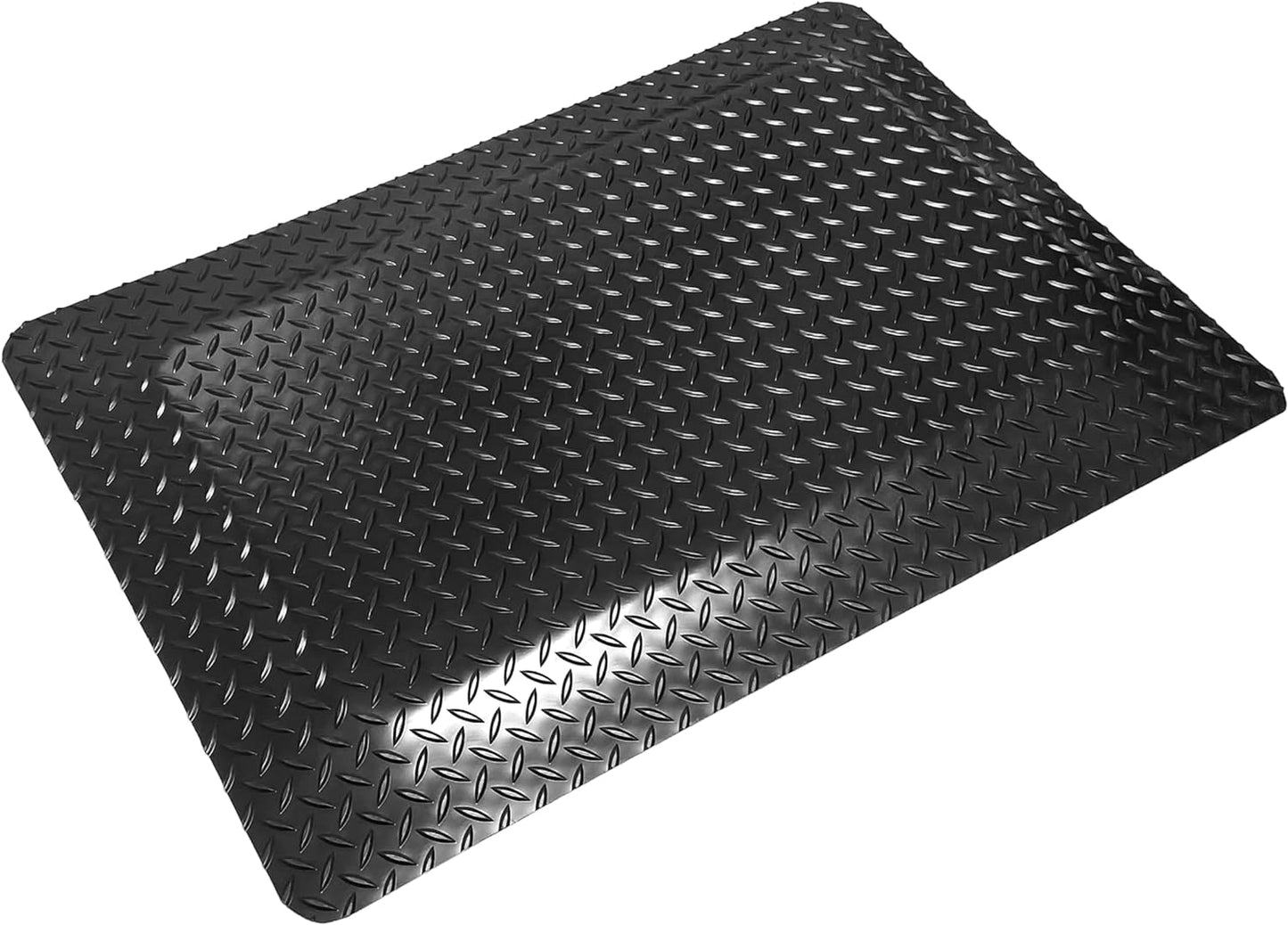 Rhino Mats, American Classic Diamond Anti-Fatigue Mats, Industrial Ergonomic Comfort Standing Mat for Work, Home, Garage, Office, Kitchen or Anywhere (Black 9/16" Thick, 2 FT. x 25 FT.)