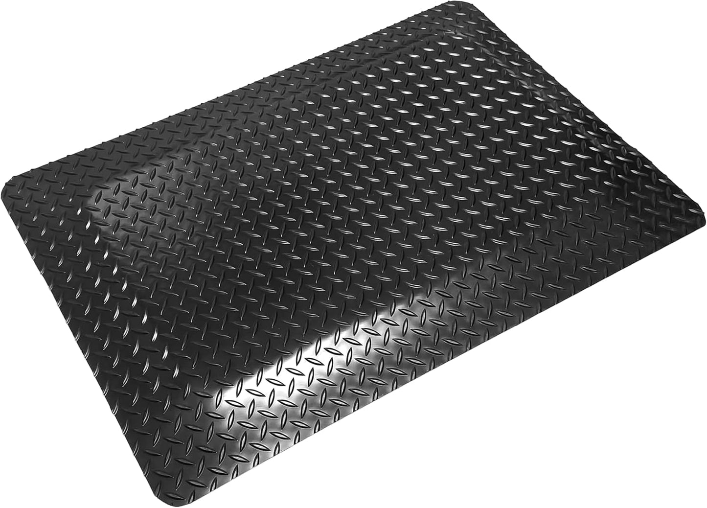 Rhino Mats, American Classic Diamond Anti-Fatigue Mats, Industrial Ergonomic Comfort Standing Mat for Work, Home, Garage, Office, Kitchen or Anywhere (Black 9/16" Thick, 4 FT. x 7 FT.)