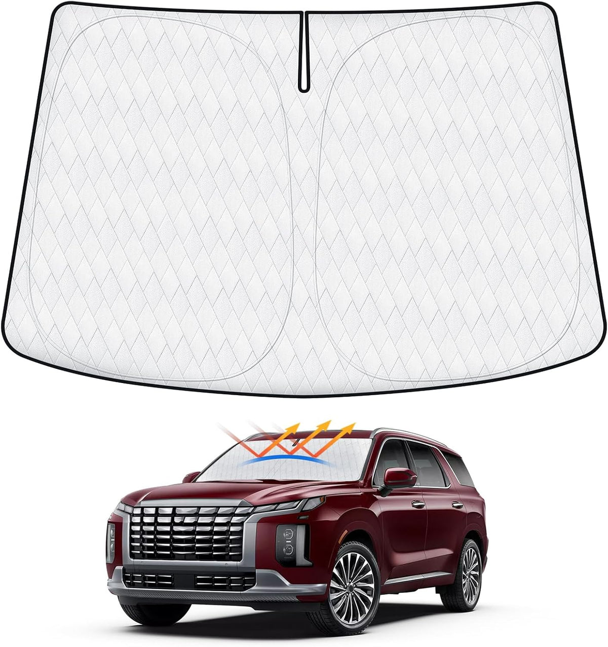 Cartist 5-Layer Windshield Sun Shade Custom Fit for Hyundai Palisade 2020-2025 2026 Accessories Foldable Car Front Window Sunshade Sun Visor Protector
