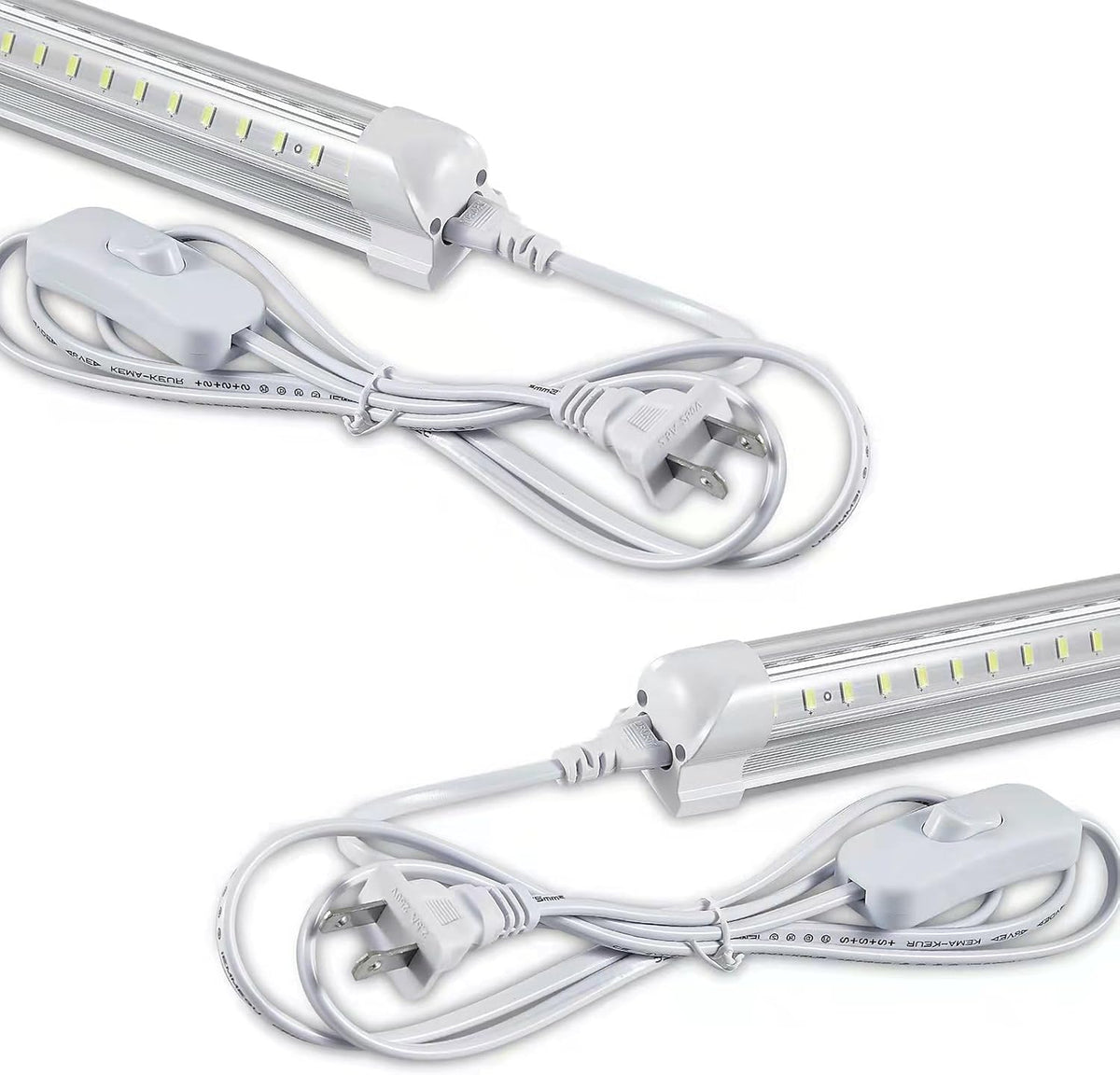 2FT LED Shop Light, 25W 3500LM 6000K/White Super Bright, T8 Integrated LED Tube Light Fixture,Plug and Play, Linkable LED Shop Lights for Room, Garage, Workbench, Under Cabinet (2 Pack)