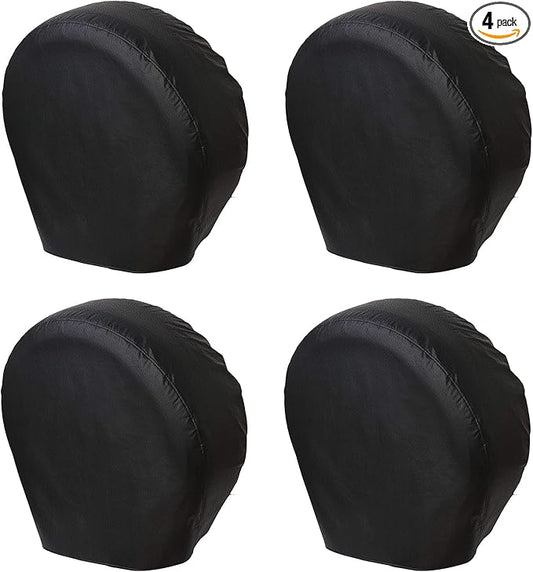 Tire Covers 4 Pack, Waterproof Thickening Tire Wheel Protector for Truck, SUV, Trailer, Camper, RV, Universal Fits Tire Diameters 30-32 inches, Black