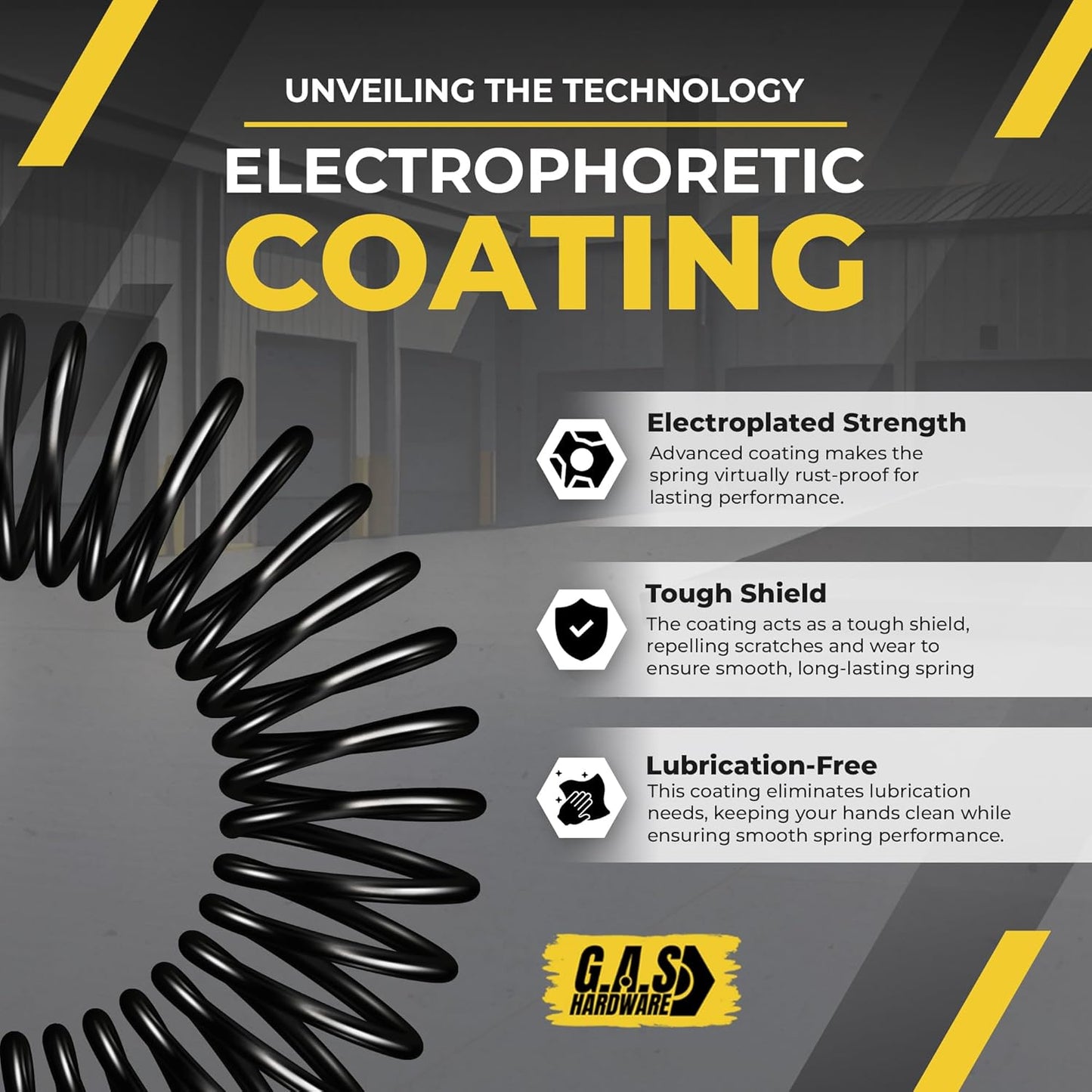 Garage Door Torsion Spring 234x1.75x33 Includes 1” Steel Bearing, Non-Slip Gloves, and Winding Bars for Left Side of Garage Door Precision E-Coating 5-Year Warranty Min. 30,000 Cycles (Red Cone)