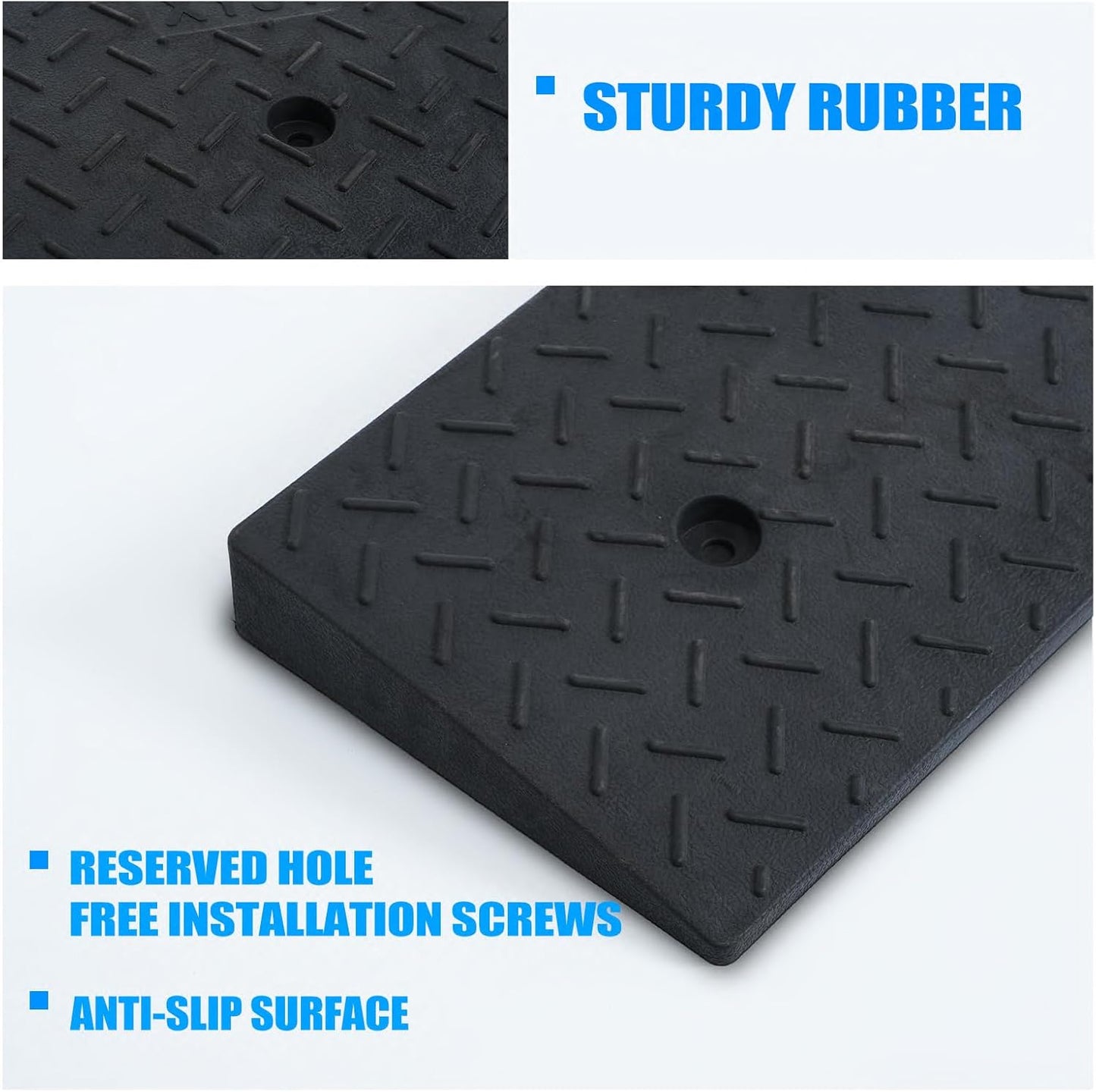 Heavy Duty Rubber Curb Ramps, 2'' Rise, 2 Pack, 6600 LBS/3T Capacity, for Driveway, Loading Dock, Bike, Vehicle, Warehouse, Sidewalk, Wheelchair