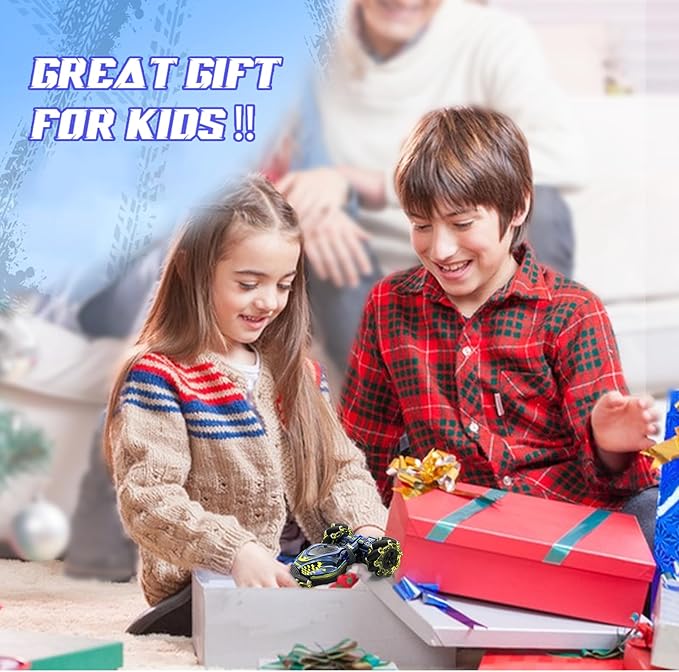 Gesture Sensing RC Stunt Car Toys for Boys Girls 6-12, 4WD Drift Hand Controlled Car Offroad 360° Rotation with Lights Music for Kids Age 7 9 10 11 12 Years Old Birthday Xmas Gifts