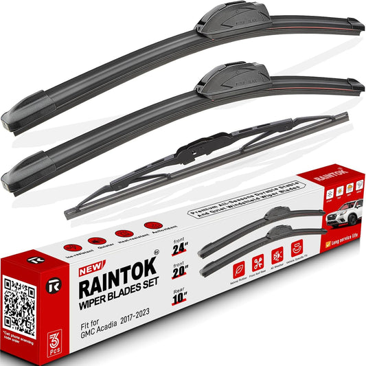Windshield Wiper Blades Replacement for 2017-2023 GMC Acadia Original Factory Quality Front Rear Wipers Blade Set for My Car - 24" 20" 10" (Pack of 3)