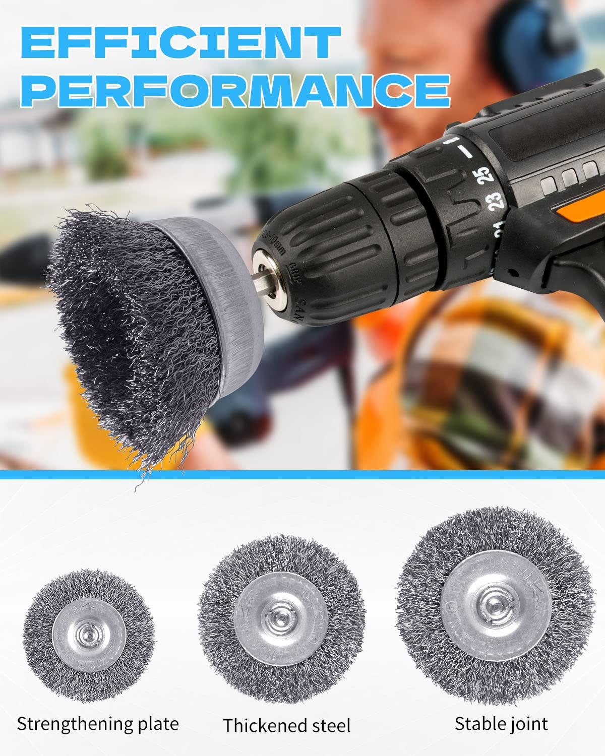 30 Pack Carbon Steel Wire Wheel Brush, Rocaris Cup Brush, Wheel Brush, Pen Brush Set with 1/4-Inch Hex Shank for Rust Removal, Corrosion and Scrub Surfaces