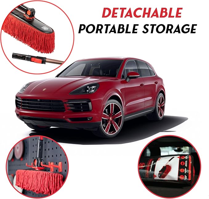 Car Duster Exterior Scratch Free,Soft Car Brush Kit for Car,Truck,SUV,RV and Motorcycle,Wax Cotton Hair With Extendable Handle,Duster for car Cleaning,Dust Pollen Removing,No Lint…