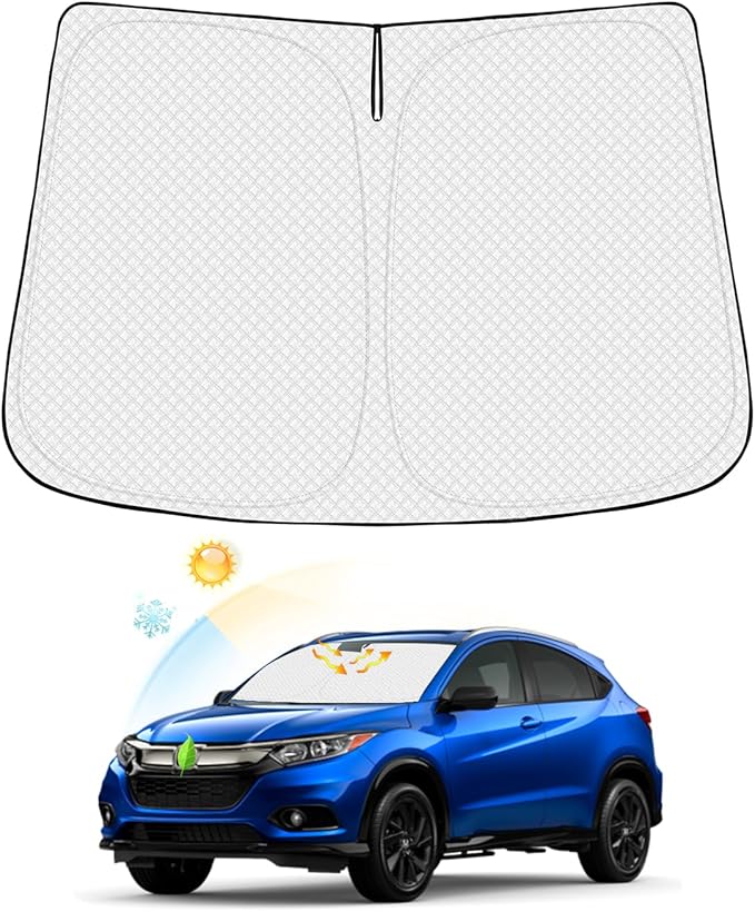 Windshield Sun Shade for Honda HR-V 2016-2022 HRV Accessories Thicken 6-Layer Foldable Front Window Sunshade Cover Sun Visor Protector Block UV Rays Keep Vehicle Cool
