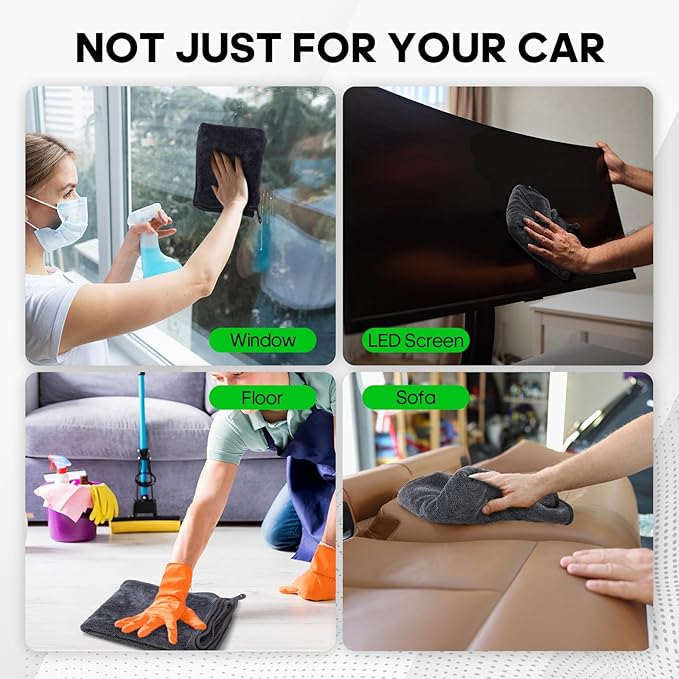 2 Pack Microfiber Towels (36"x 24") Extra Large Ultra Absorbent Drying Towel for Cars and Trucks, Without Streaks, Scratches, or Water Spots