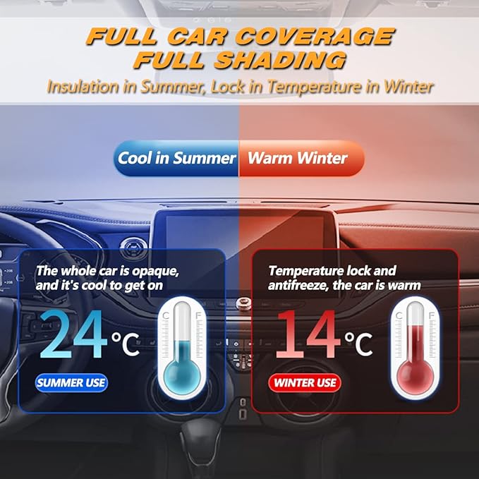 AUQDD 6-Layers PEVA New Material Truck Full Padded Car Cover Waterproof All Weather Weatherproof UV Sun Protection Snow Dust Storm Resistant Outdoor Exterior Custom Form-Fit Straps 230"-260" Grey