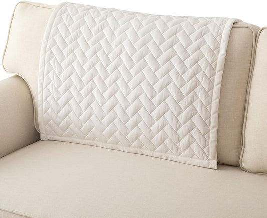 Eismodra Couch Cover,Sectional Couch Covers,Sofa Covers for 3 Cushion Couch,Anti-Slip Sofa Slipcovers for Dogs Cats Kids Loveseat Recliner L Shaped Armrest Backrest,White 36''x36''(Only 1 Piece)