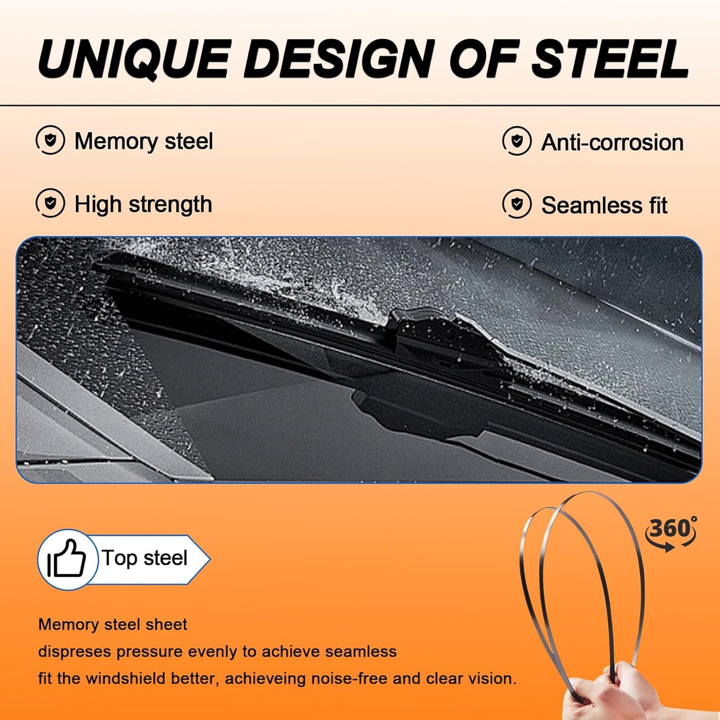 HULADAED® 24'' 21'' 12'' Windshield Wipers Replacement for Buick Enclave 2017 2016 2015 2014 2013 2012,Silicone Front Rear Wiper blades for MY Car-All Weather & Quiet(3 PACK)
