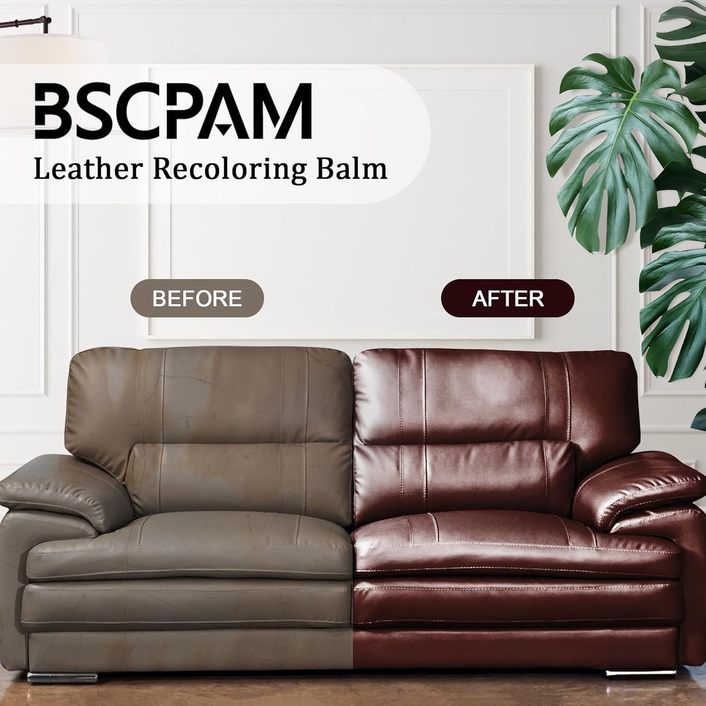 Dark Gray Leather Recoloring Balm, 12oz Leather Color Restorer for Couches, Leather Repair Kit for Furniture, Leather Dye for Leather Fade, Leather Repair Restore car seat
