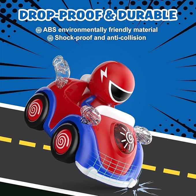 NQD Remote Control Car for Toddlers, RC Cars with Music and Lights, ABS Material RC Cartoon Race Car Toys for Kids Birthday Gifts for Boys Age 3-7